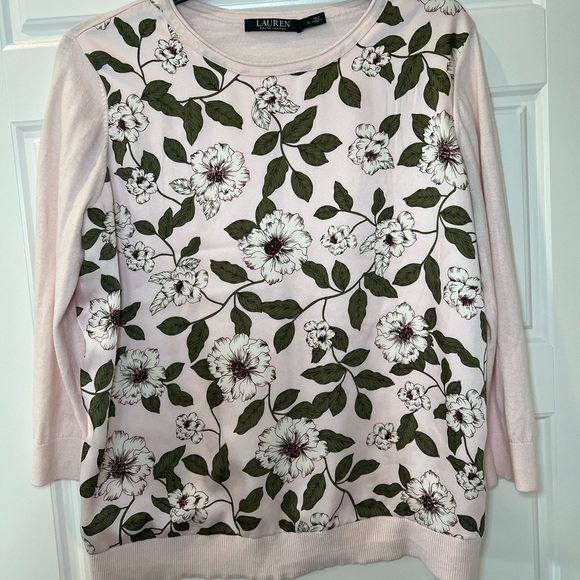 Lauren Ralph Lauren Pink Floral Long sleeve Size Large Blouse - Picture 2 of 5